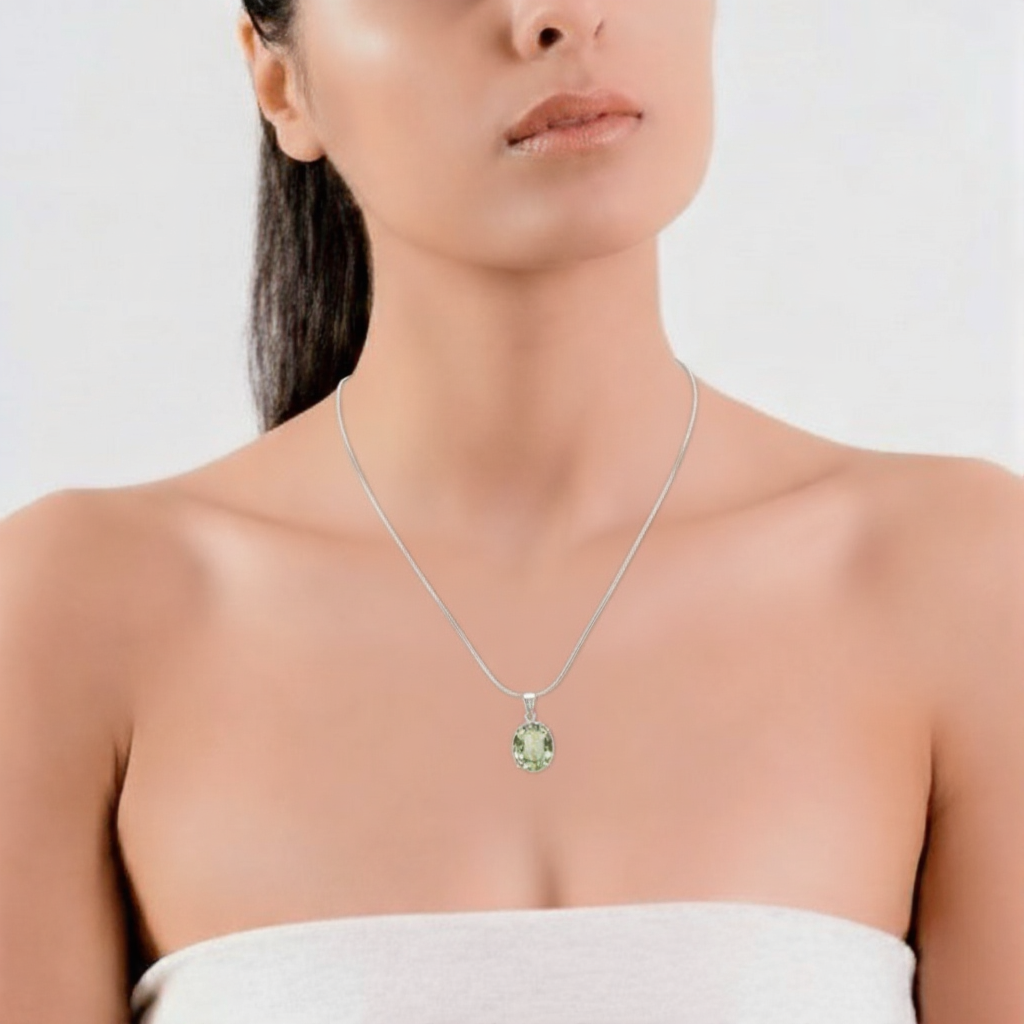 Green Tourmaline 925 Sterling Silver Pendant