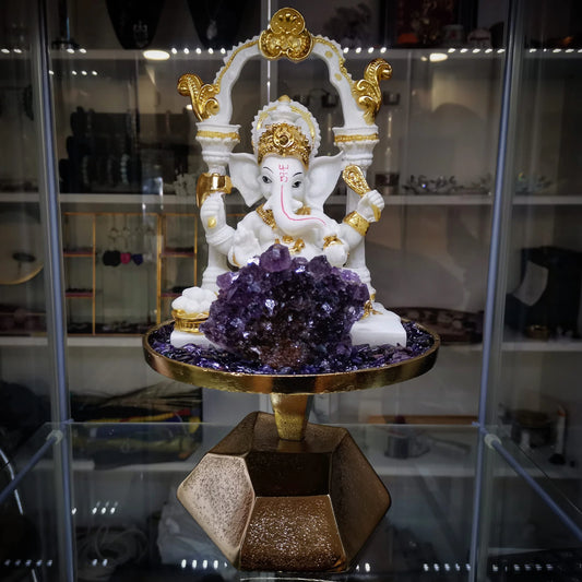 Amethyst Light: Mystical Lord Ganesha Altar Piece