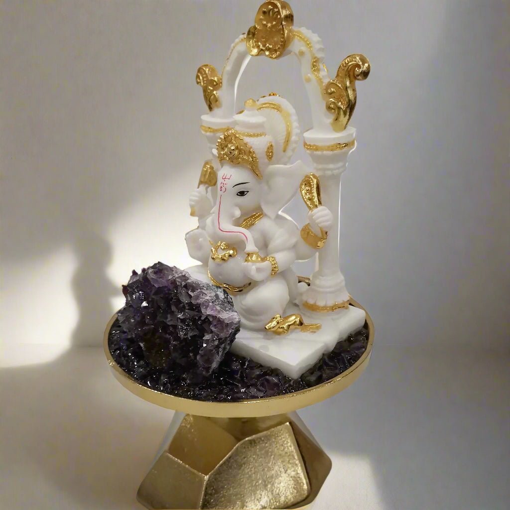 Amethyst Light: Mystical Lord Ganesha Altar Piece