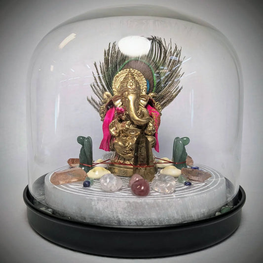 Lord Ganesha Crystal Grid – Sacred Altar Piece for Divine Blessings