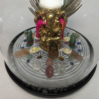 Lord Ganesha Crystal Grid – Sacred Altar Piece for Divine Blessings