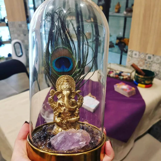 Sacred Wisdom: Lord Ganesha Crystal Energy Statue