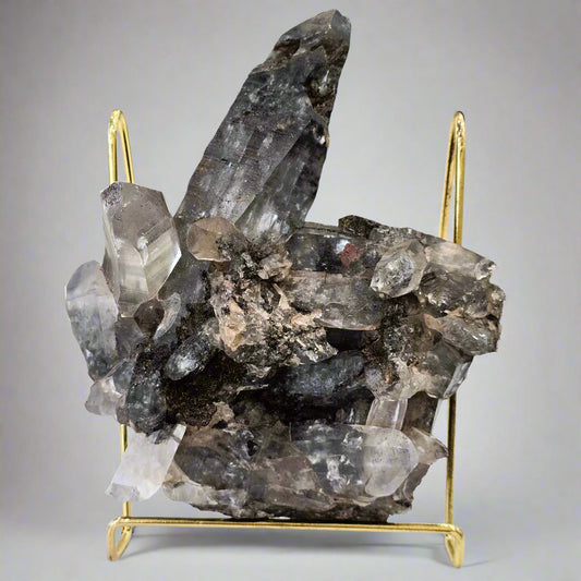 himalayan quartz cluster with hematite