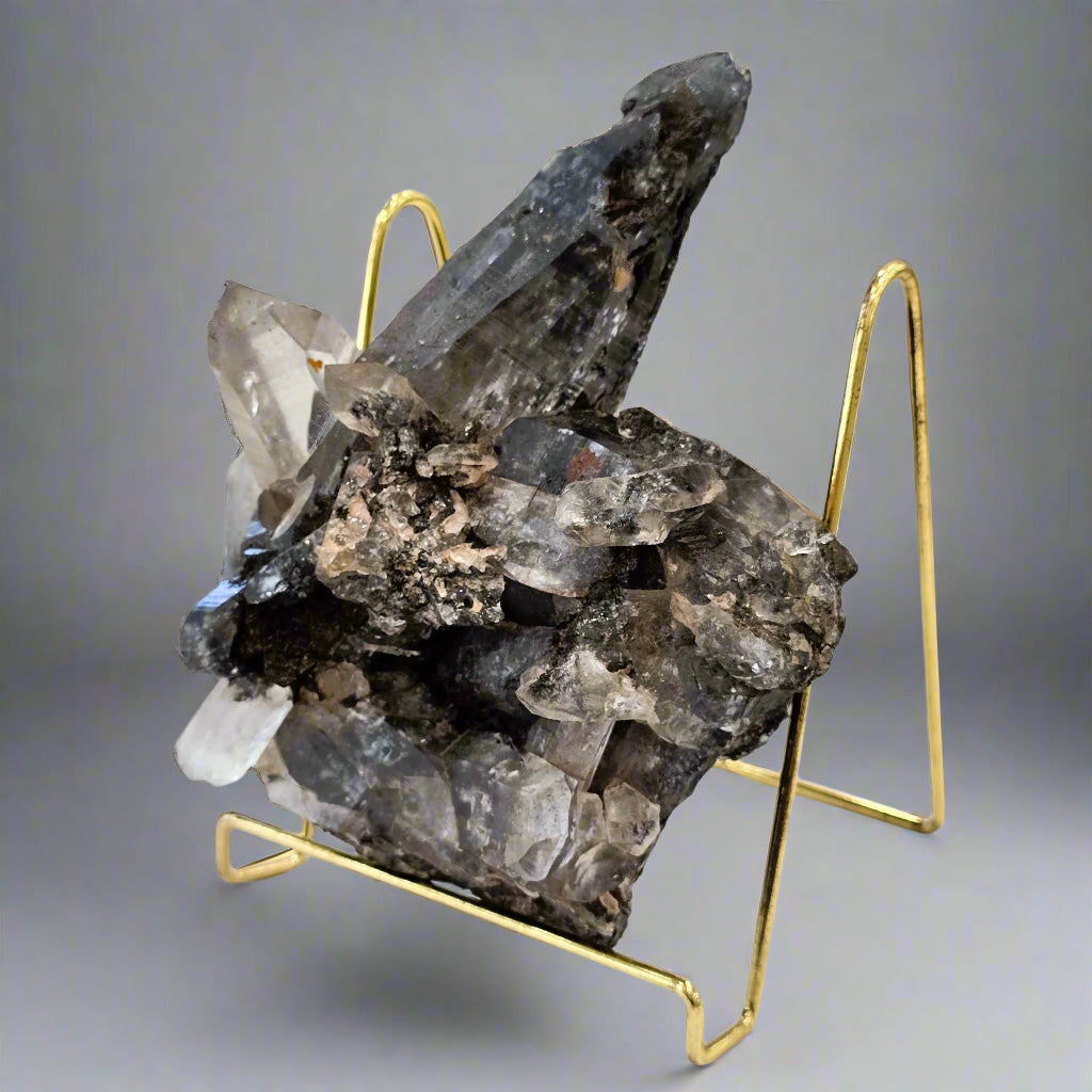 himalayan quartz cluster with hematite