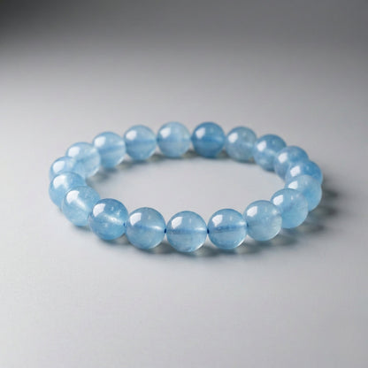 Premium Aquamarine Bracelet (Approx. 10mm Beads · 18cm)