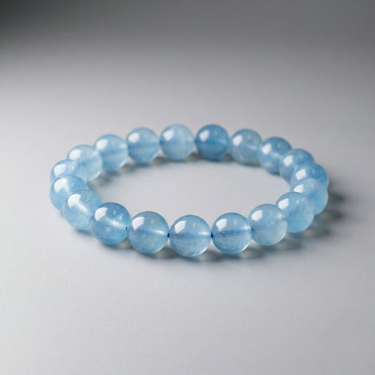 Premium Aquamarine Bracelet (Approx. 10mm Beads · 18cm)