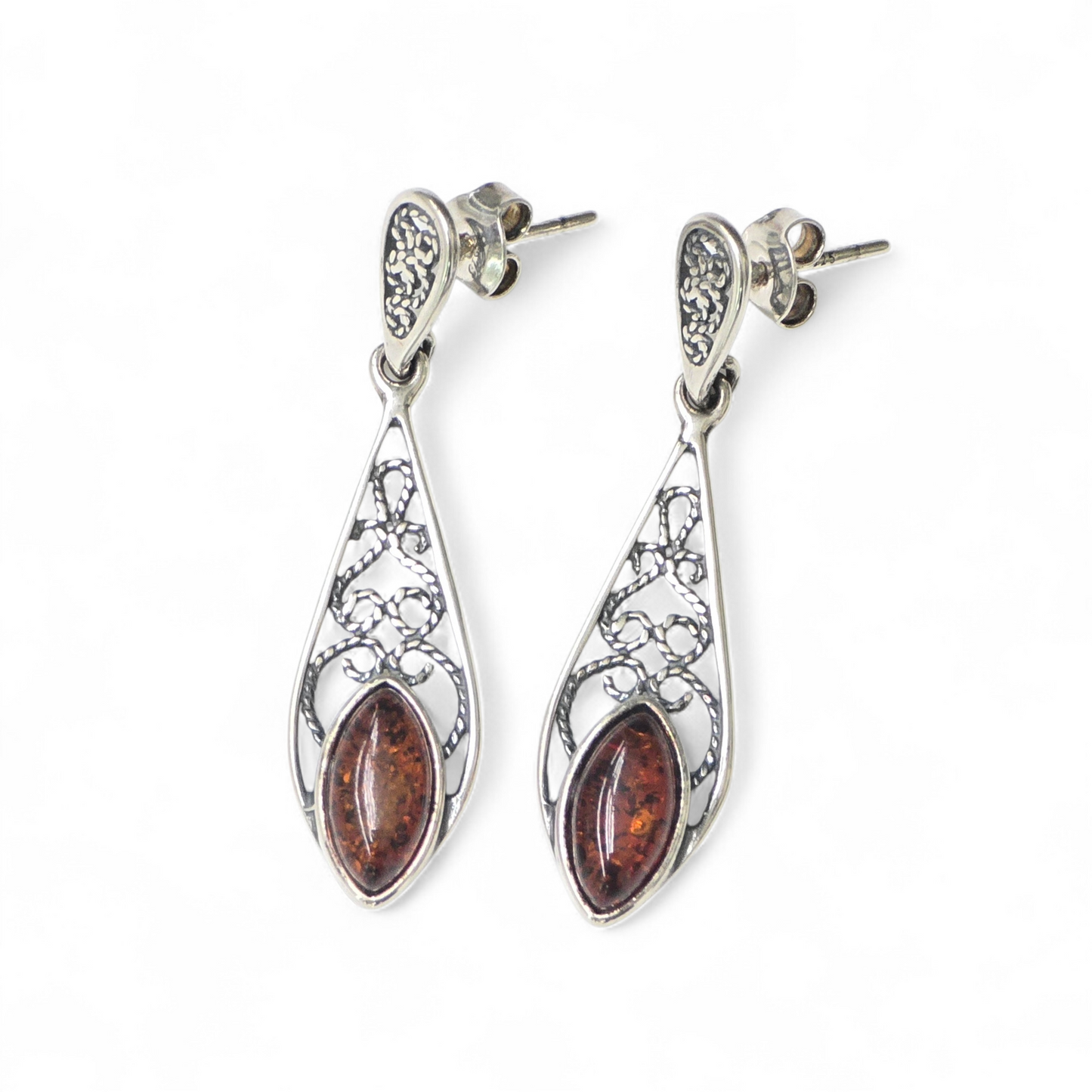 Baltic Amber Earrings (Sterling Silver 925)