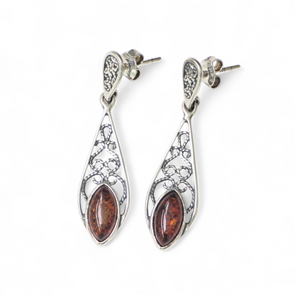 Baltic Amber Earrings (Sterling Silver 925)