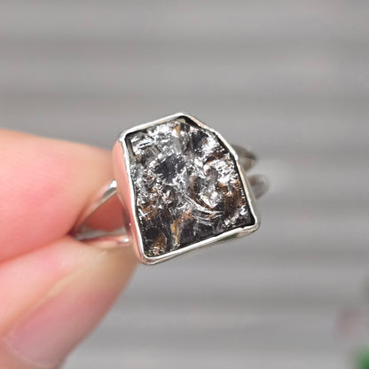 Raw Shungite Size 7.5 Ring #1 (Sterling Silver 925)