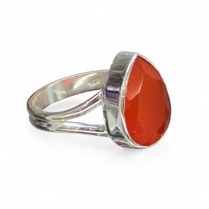 Carnelian Size 9 Ring #1 (Sterling Silver 925)