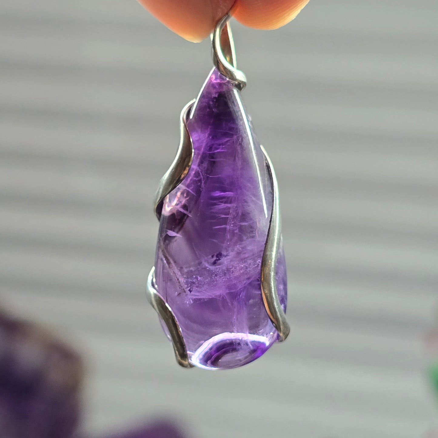 The Violet Tear: Organic Amethyst "Spirit" Pendant (Sterling Silver 925)