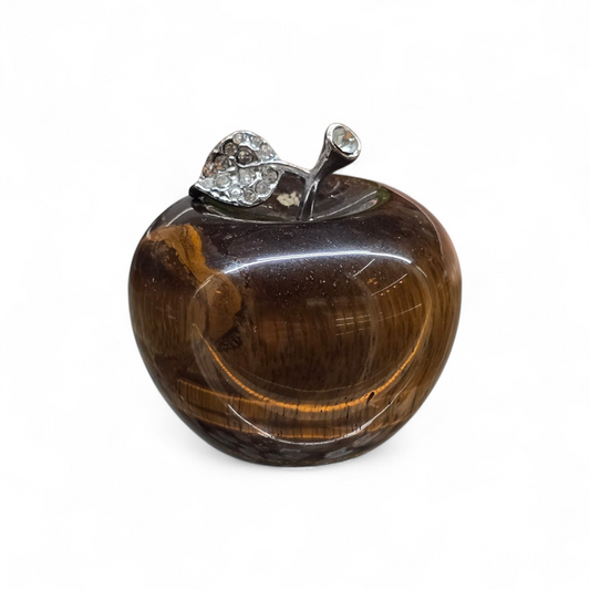Tiger's Eye Apple Carving (approx. 43mm)