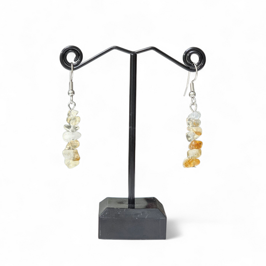 Citrine Chips Earrings 925 Sterling Silver