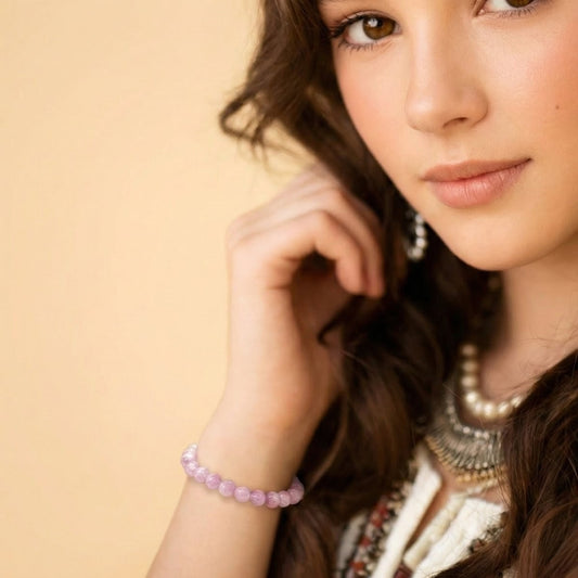 Kunzite Bracelet A (AAA Quality · 6mm Beads · 16cm)