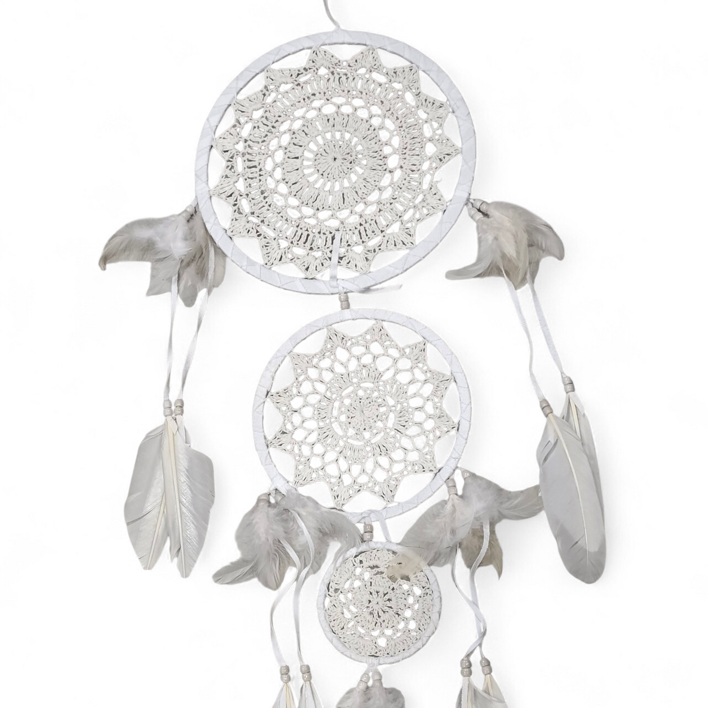 Sacred Trinity Macramé Dreamcatcher (Medium - 3 Hoops)