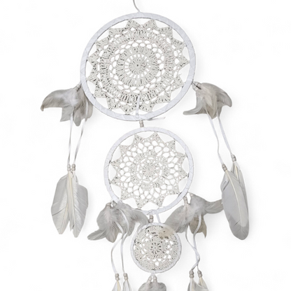 Sacred Trinity Macramé Dreamcatcher (Medium - 3 Hoops)