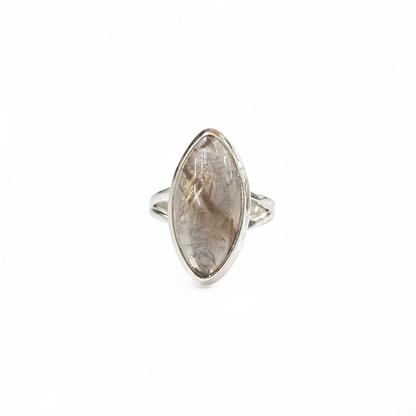 Golden Rutilated Quartz Size 5.5 Ring #1 (Sterling Silver 925)