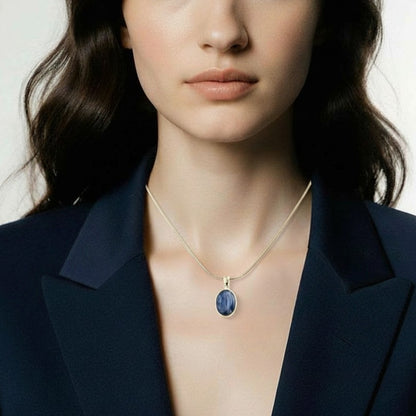 Kyanite Oval Shaped 925 Sterling Silver Pendant