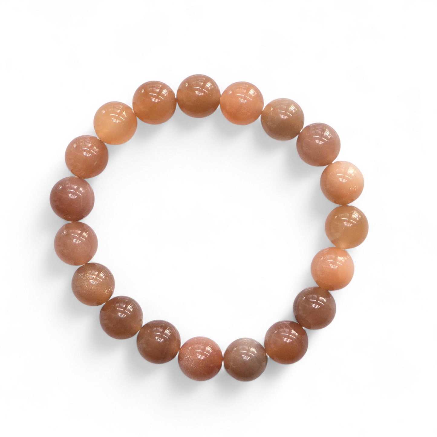 Red Moonstone Bracelet (Approx. 10mm Beads · 17cm)