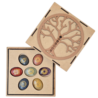 Tree of Life Alignment & Harmony: 7 Chakra Healing Stone Set
