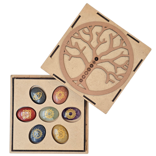 Tree of Life Alignment & Harmony: 7 Chakra Healing Stone Set
