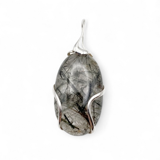 Green Rutile Quartz Pendant (Sterling Silver 925)