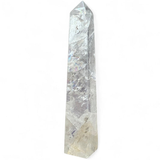 Amplified Light & Hidden Magic: Rainbow Clear Quartz Obelisk