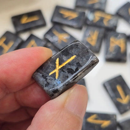 Larvakite Crystal Runes