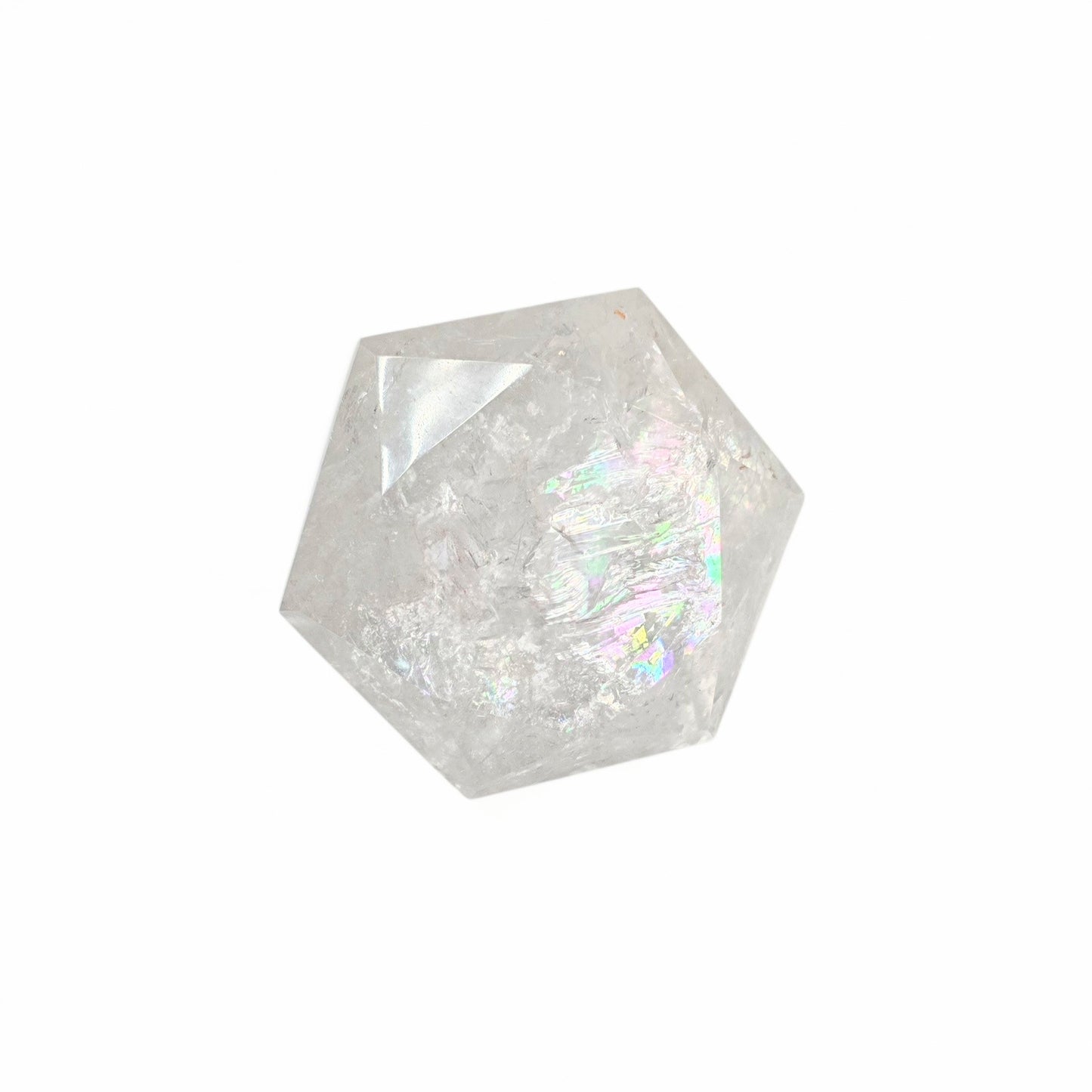 Prismatic Light: Geometric Rainbow Clear Quartz