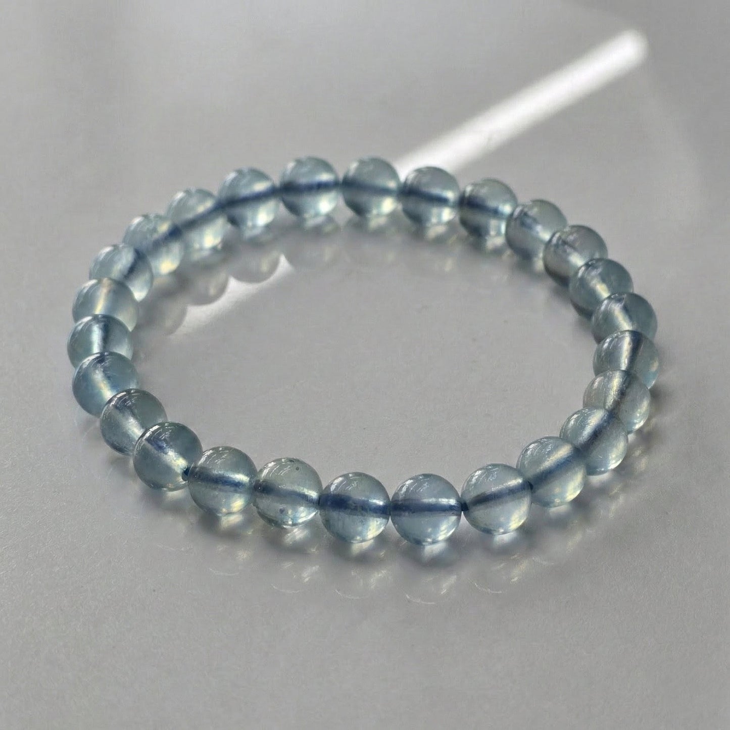 Aquamarine Bracelet (Approx. 6mm Beads · 16cm)