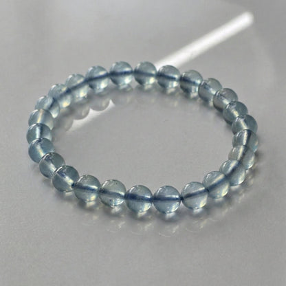 Aquamarine Bracelet (Approx. 6mm Beads · 16cm)