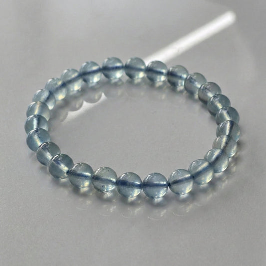 Aquamarine Bracelet (Approx. 6mm Beads · 16cm)