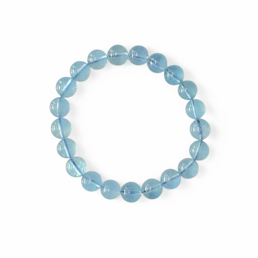 Aquamarine Bracelet B (Approx. 8mm Beads · 17cm)