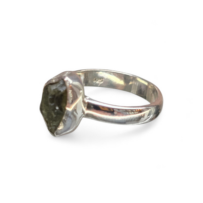 Moldavite Size 6.5 Ring #2 (Sterling Silver 925)