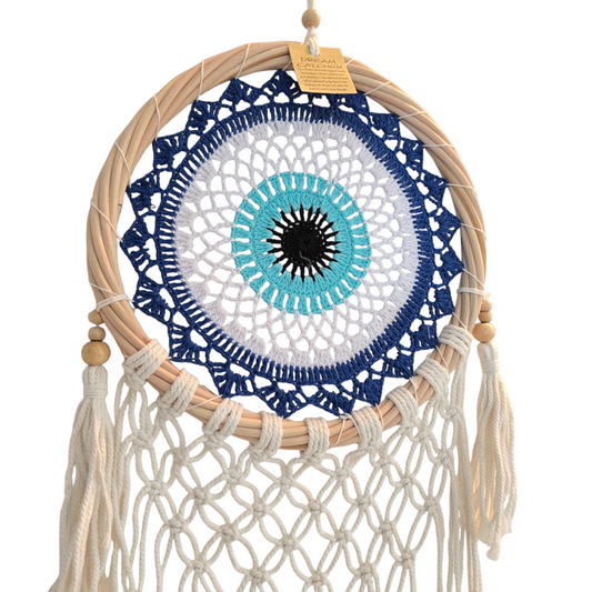 Gaze of Protection: Evil Eye Macramé Dream Catcher