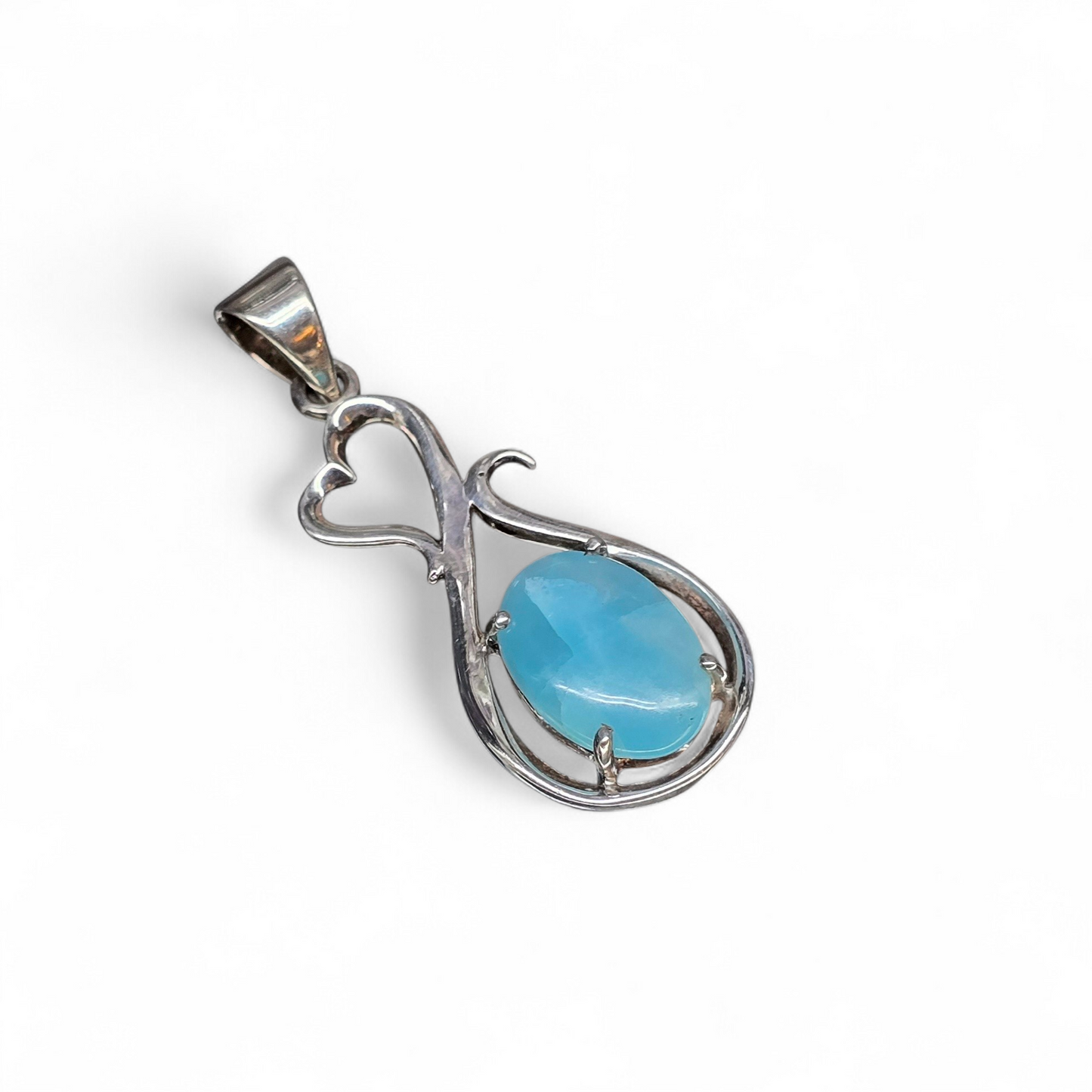 Larimar Pendant #2 (Sterling Silver 925)
