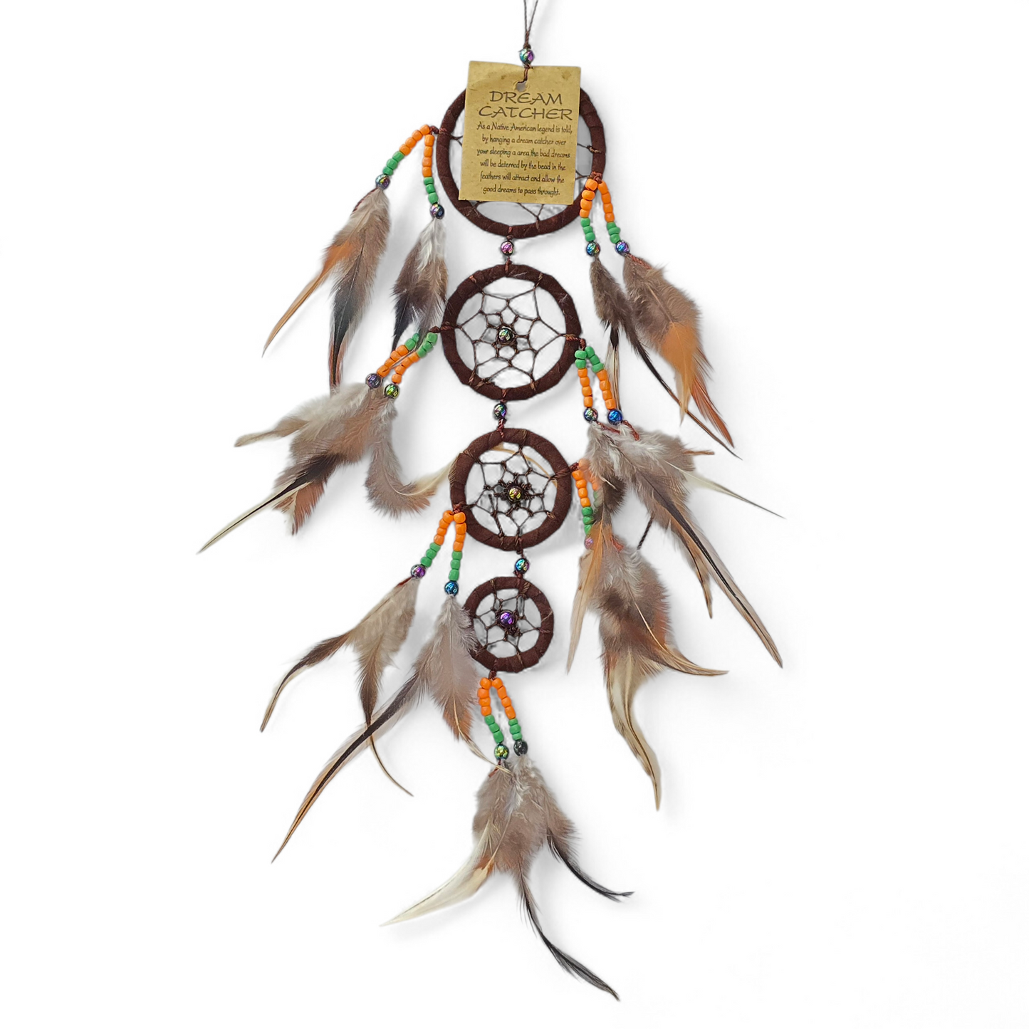 Handmade Dreamcatcher (XS Brown, 4 Rings)