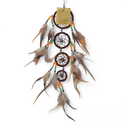 Handmade Dreamcatcher (XS Brown, 4 Rings)