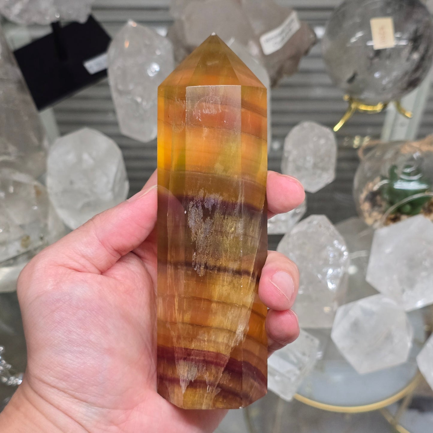 Honey-Gold Clarity: Banded Yellow Fluorite Generator