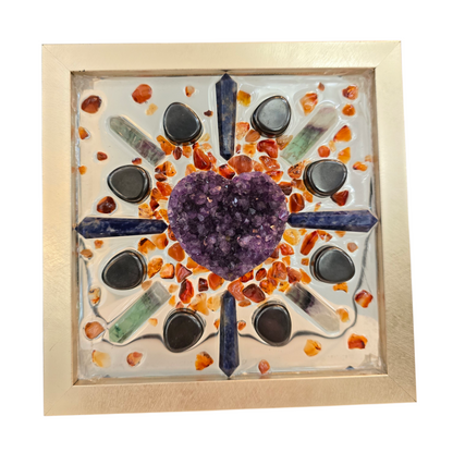 Amethyst Heart Harmony Grid (OOAK)