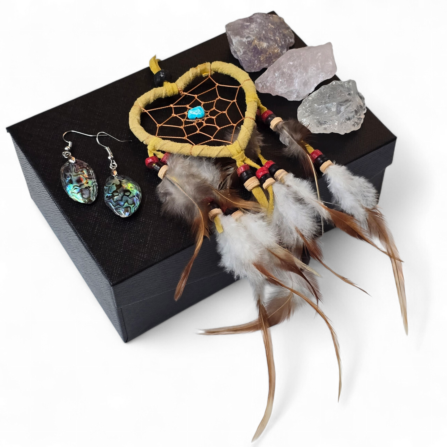 The Radiant Heart Gift Box: Crystal, Jewelry & Dreamcatcher Set