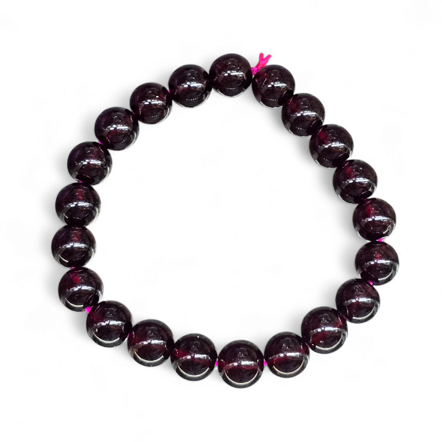 Deep Fire: Natural Garnet Bead Bracelet (8mm Beads · 15cm)