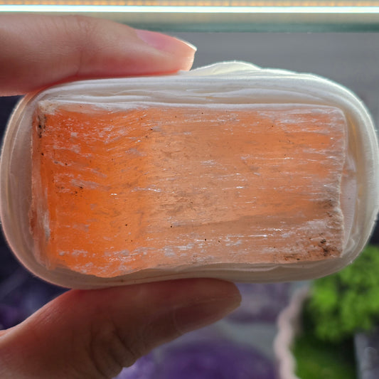 The Emotional Cleanser: Raw Peach Selenite Wand
