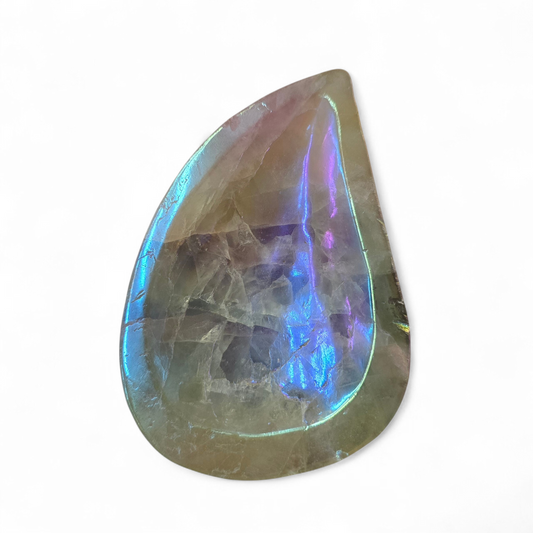 Angelic Clarity: Angel Aura Fluorite Teardrop Bowl (S)