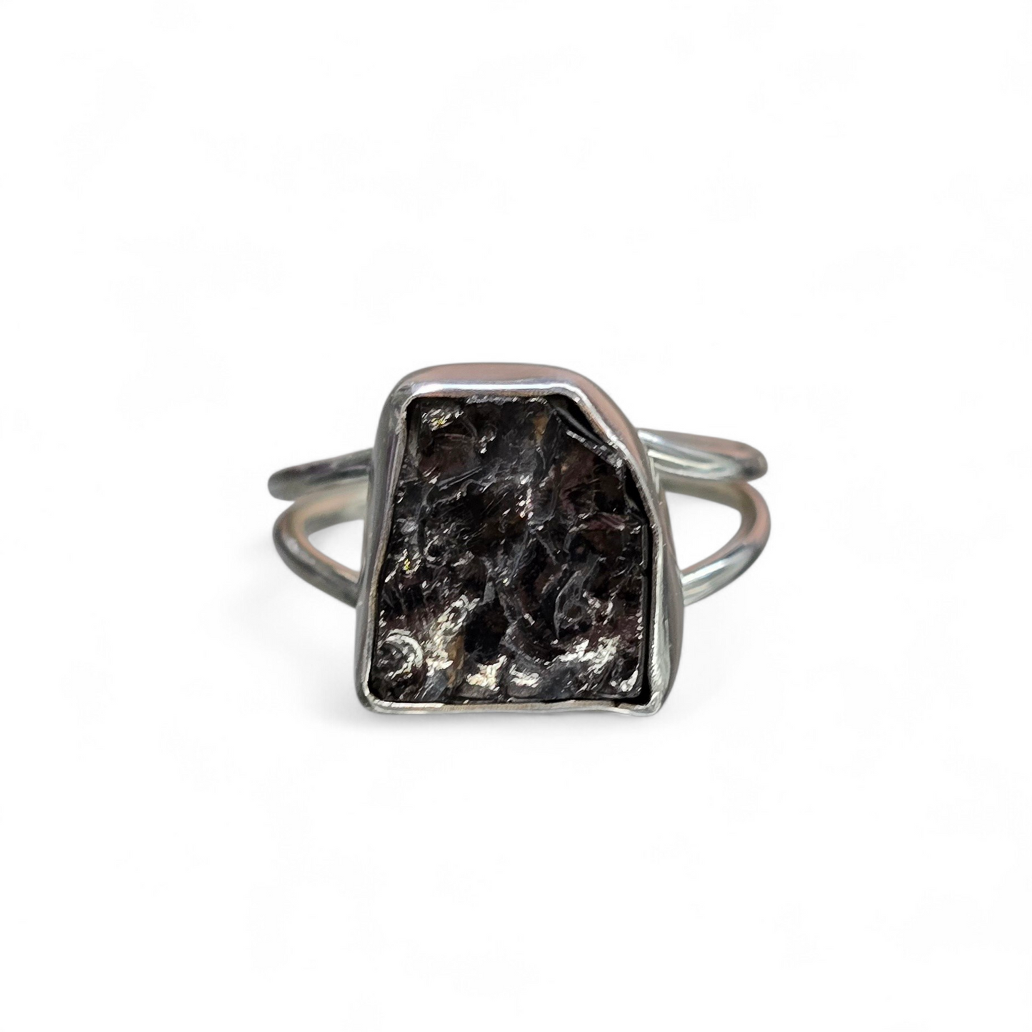 Raw Shungite Size 7.5 Ring #1 (Sterling Silver 925)