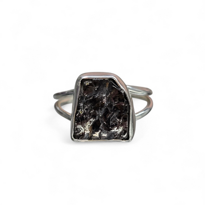 Raw Shungite Size 7.5 Ring #1 (Sterling Silver 925)