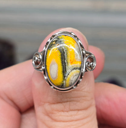 Bumblebee Jasper Size 8 Ring (Sterling Silver 925)