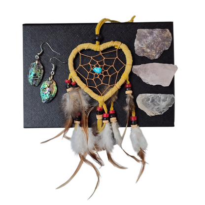 The Radiant Heart Gift Box: Crystal, Jewelry & Dreamcatcher Set