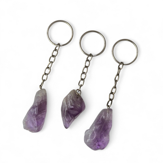Polished Amethyst Keyrings
