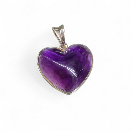 Amethyst Heart Pendant (Sterling Silver 925)
